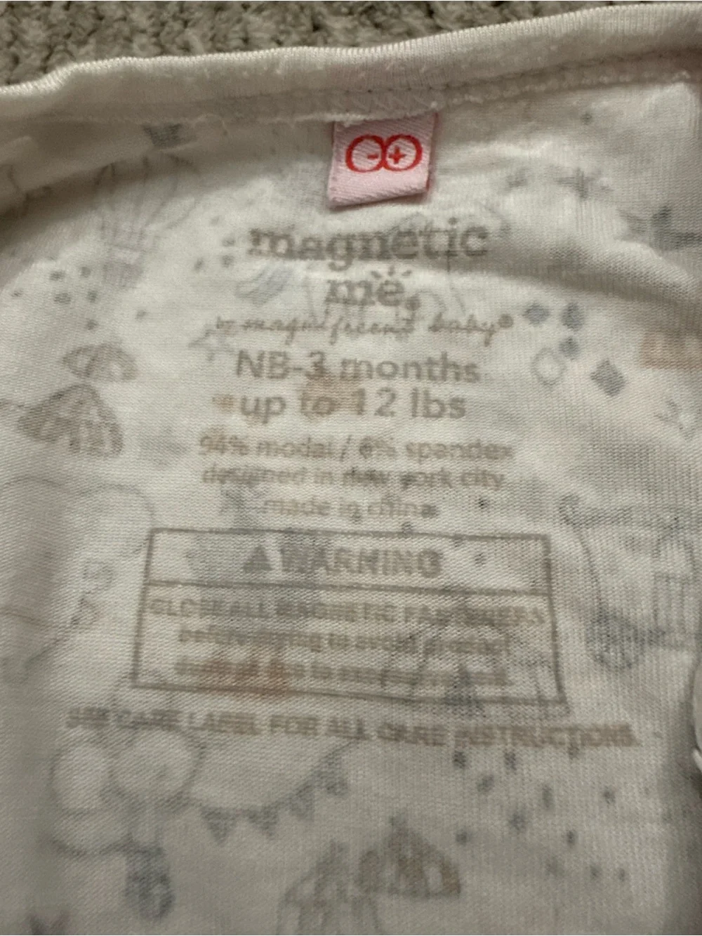 Magnetic Me Baby Gown NB-3M Circus Animal Print Magnetic Closure Sleep Gown